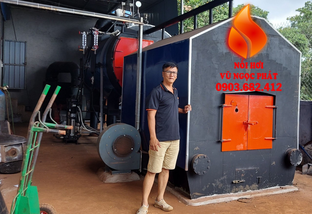 Lò hơi đốt củi chất lượng công suất 500kg/giờ cho nghề sản xuất bún tươi tại An giang